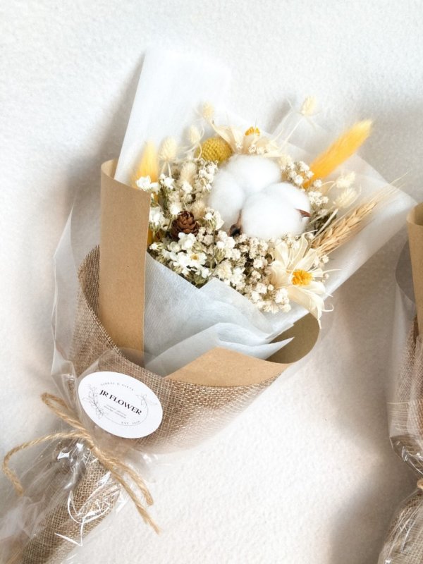 Yellow sunshine dried flowers bouquet