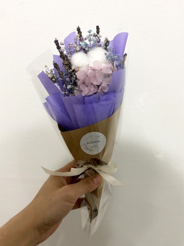 Pastel purple dried flower bouquet