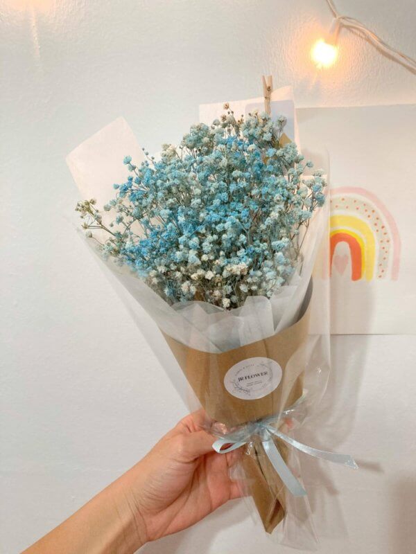 Blue baby breath bouquet