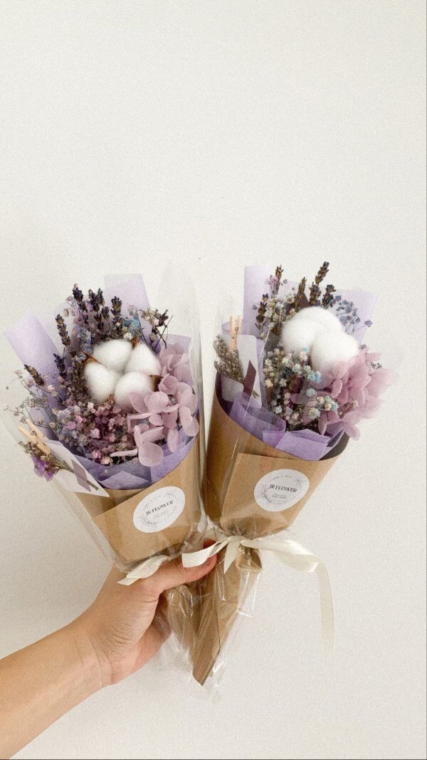 Regular pastel color lavender dried flower bouquet