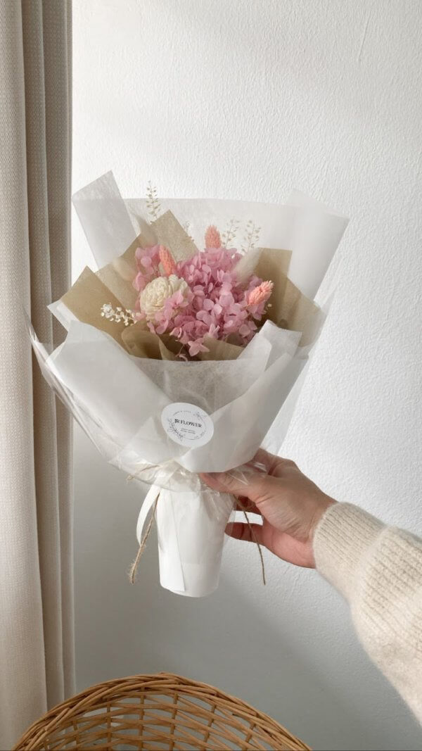 Pink Preserved hydrangea bouquet