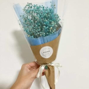 Regular blue dried baby breath bouquet