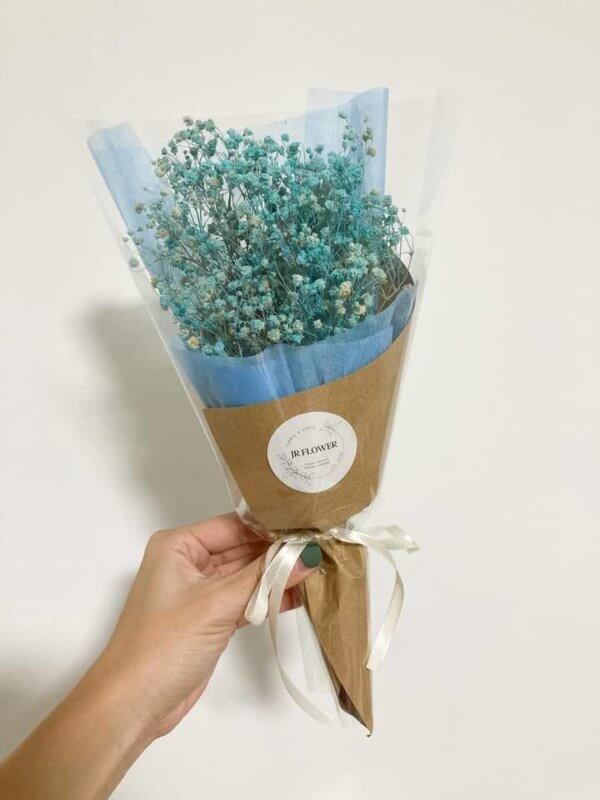 Regular blue dried baby breath bouquet