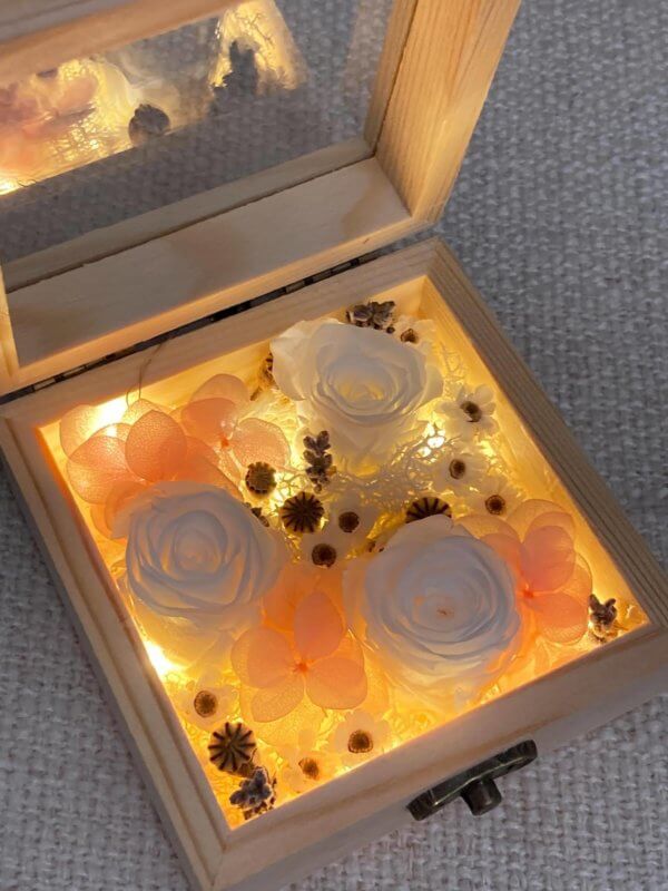 white flower box with LED