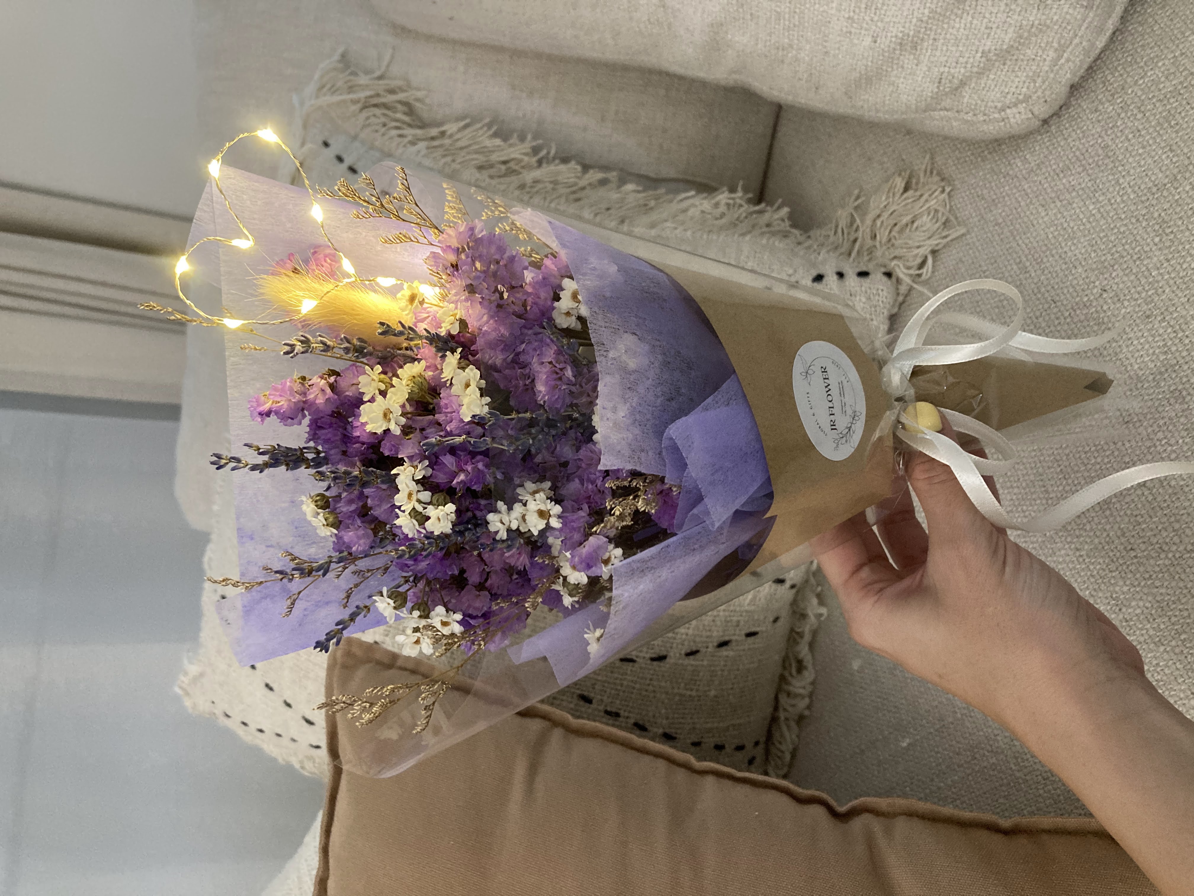 Preserved lavender daisy flower bouquet