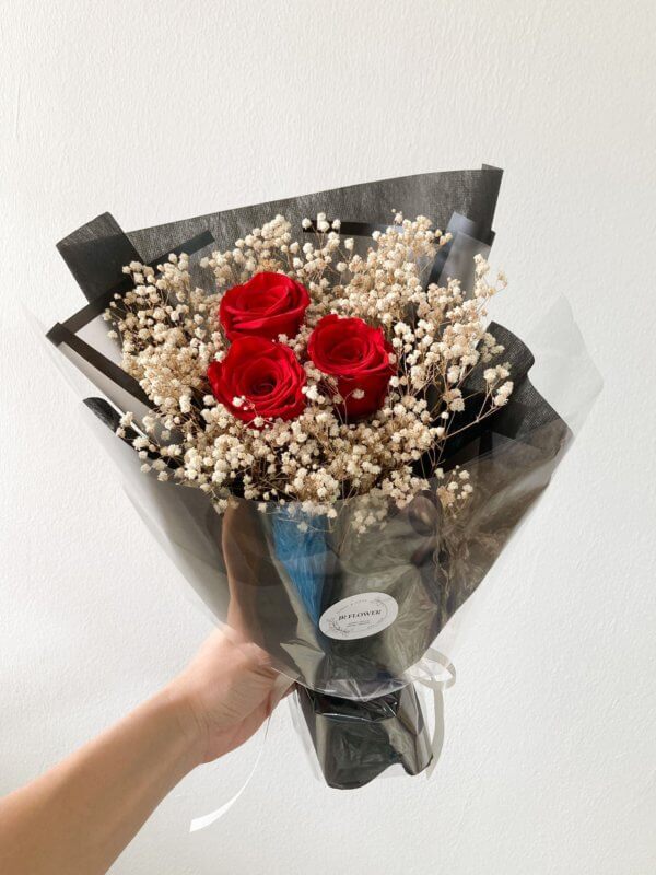 Valentine's day large size preserved roses bouquet