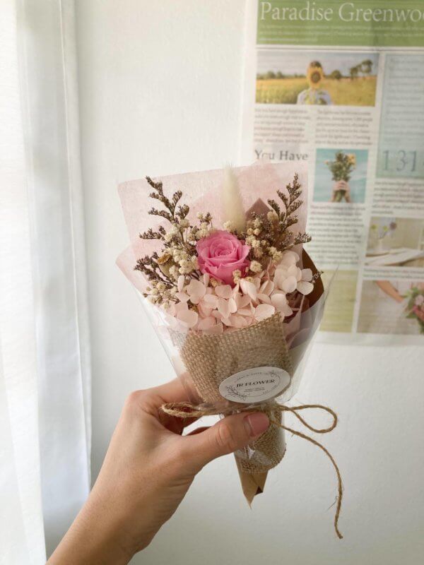 pink mini rose bouquet