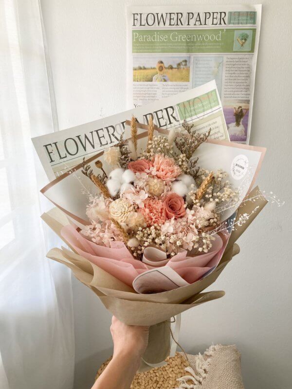 full swifty tailor pastel colour flower bouquet