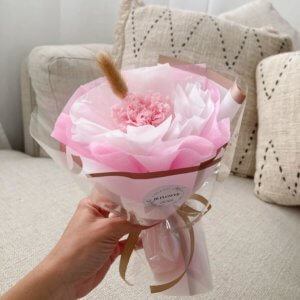 Pink single carnation flower bouquet